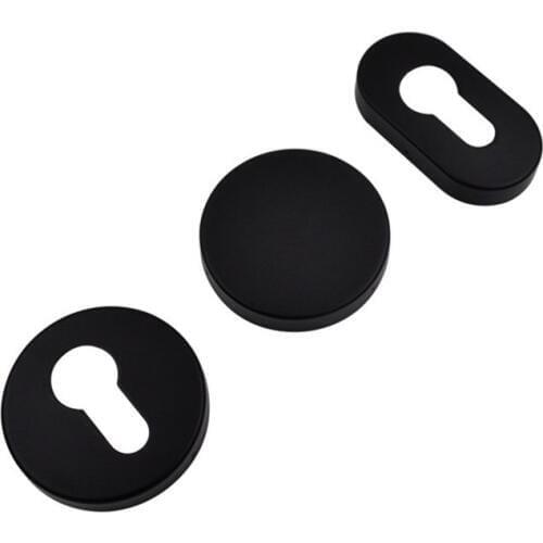 Black Lock Cylinder Cover Split Lock Hole Cover Stainless Steel Decorative Door Non-Hole Lockcase Oval Keyhole Cover