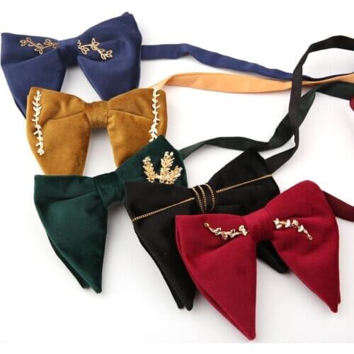 Linbaiway Adult Cravats Big Bow Ties for Women Men Micro Suede Wedding Groomsman Bowtie Solid Butterfly Gravatas Para Homens