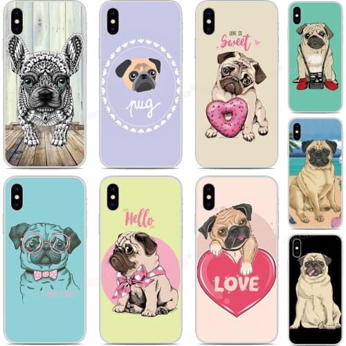 TPU Soft Funny Pug Puppy Cover For Wiko Y81 Y51 Y62 Y61 Y50 Y60 Y80 Sunny 5 View 5 Plus 3 4 Lite 2 Go Power U20 U10 Phone Case