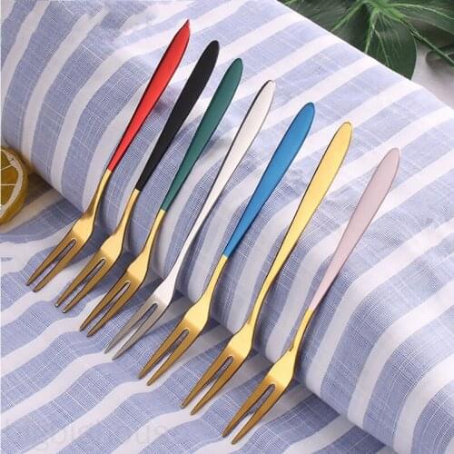 Fruit Fork Cutlery Set Luxury Stainless Steel Golden Cake Dessert Fork Cute Fork for Party Snail Fork Restaurant Kitchen Tool