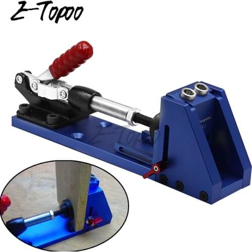 Woodworking Guide Carpenter inclined tools clamp base Drill Bit System Pocket Hole Jig Kit Hand tools
