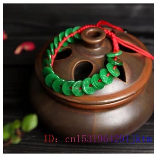 Jade Copper coin Bracelet Green Amulet Jadeite Fashion Natural Gifts Jewellery Bangle Charm