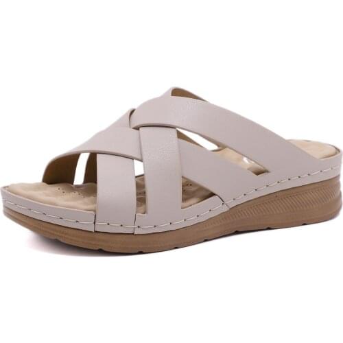 YSHUNIJ 2021 New leisure style sandals cross massage wedges fashion ladies sandals wholesale