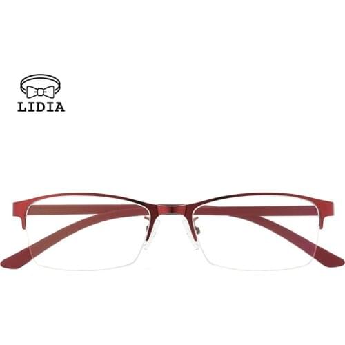 Unisex Business Glasses Half Frame Ultra Light Myopia Glasses Degree -1.0-1.5-2.0-2.5-3.0-4.0 Finished Eyewear Anti-blue Light