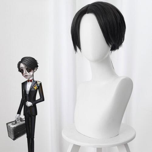 Fifth Personality Entering The Mortal Master Banquet Butler Gray-black Ponytail Cos Wig Anime Long Black Double Cosplay Long Wig
