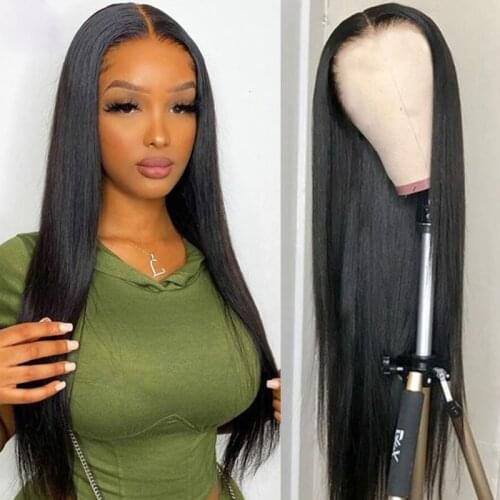 30 32 40 48 Inch Front Wigs Pre Plucked Straight Human Hair 5x5 HD Lace Wigs Brazilian 250 Density Full Lace Closure Frontal Wig