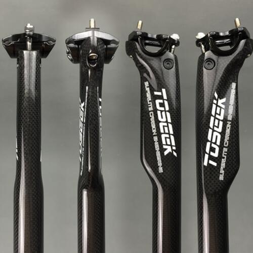 TOSEEK Carbon Bike Seatpost MTB Road Bike Seat Breaking Wind Carbon Seatpost 27.2 / 30.8 / 31.6 * 350 or 400mm