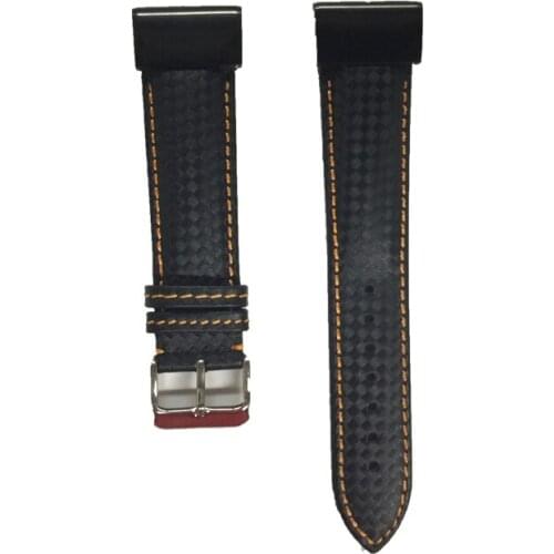 For Garmin Fenix Watch Strap Carbon Fiber Style Leather Watch Strap For Garmin Fenix 3 5X Mens Wrist Band Replacement Parts