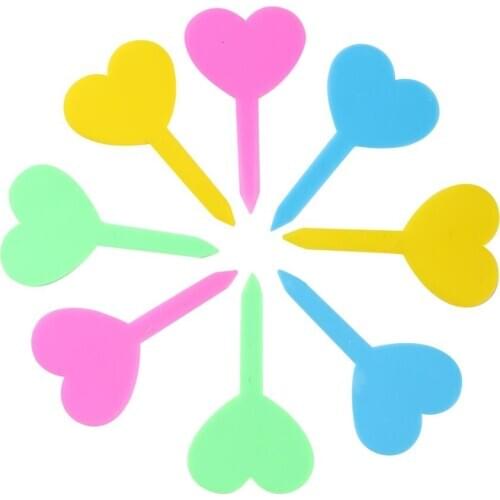 Gardening Labels Garden Plant Succulent Bonsai Tags Heart typed Horticultural Tallies Seedling Tags Sign Stake on Soil 100 Pcs