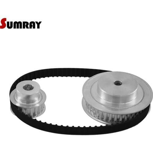 SUMRAY XL Timing Pulley Belt Set Reduction 1:2 XL 20T 40T Bearing Pulley Wheel Timing Pulley CNC 140XL Timing Belt 10mm width