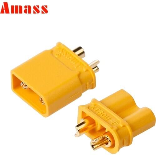 1Pairs Amass XT30U Connector Male and Female 2mm Golden Plated Banana Plug for RC ESC Battery