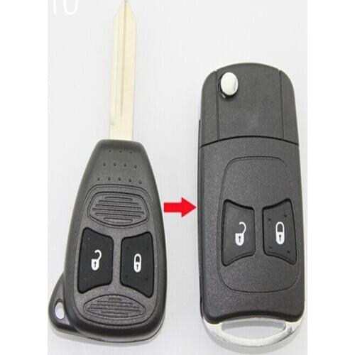 DAKATU Remote Flip Folding Key Shell Case for Jeep Chrysler Dodge 300 Dakota Aspen Durango Grand Cherokee 2 BUTTON