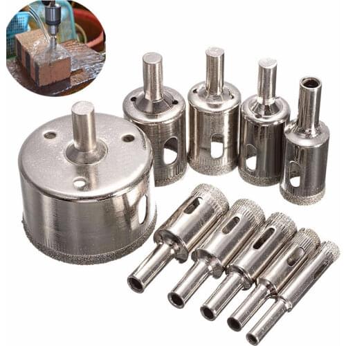 10pcs/lot Drill Bit Diamond Coated Power Tools Tile Marble Glass Ceramic Hole Saw Drilling Bits Electric Drill Accessories