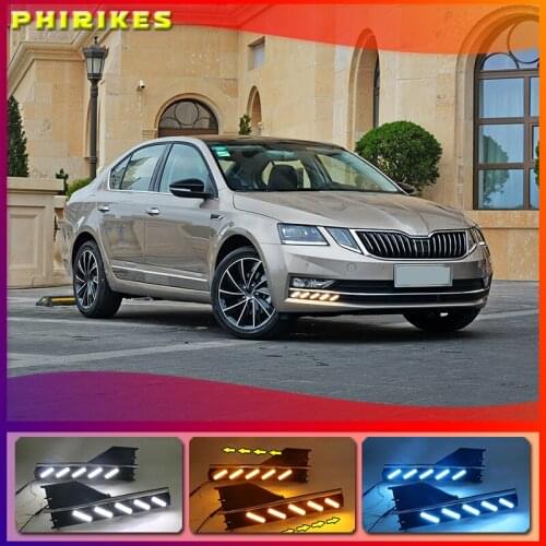 LED Daytime Running Light For Skoda Octavia A7 2018 Car Accessories Waterproof 12V DRL Fog Lamp Decoration