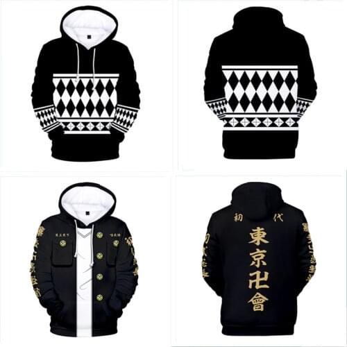 Men Boy Hoodies Tokyo Revengers Sweatshirt Harajuku Cap Sweatshirts Cosplay Anime Tokyo Revengers Hoodie Boy girls anime clothes