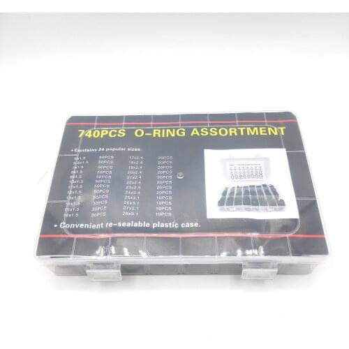 740PCS O Ring Rubber Washer Seals Assortment Black O-Ring Seals Set Nitrile Washers High Quality For Car Gasket Nitrile