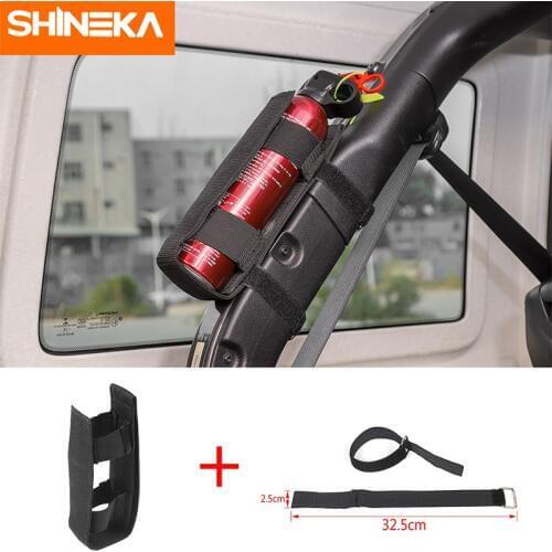 SHINEKA Rear Racks & Accessories For Jeep Wrangler JK JL TJ Oxford Cloth Roll Bar Fire Extinguisher Holder Kit For Jeep Wrangler