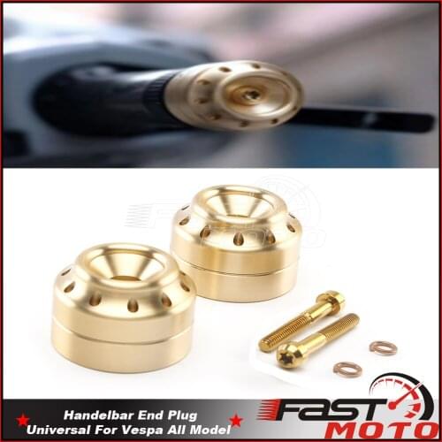 2pcs Handlebar Copper Grips Handle Bar Cap End Plugs Universal For Vespa Sprint Primavera GTS GTV Motorcycle Accessories 13-2020