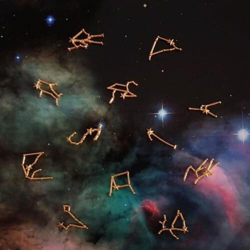 12 Constellation Resin Metal Material Epoxy Mold Open Bezel Charm Jewelry Making PXPB