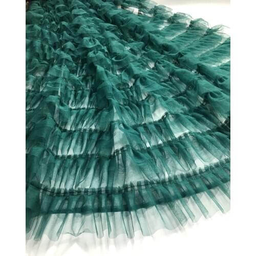 14 Layers of Chiffon Lace Pleated Wave 3d Ruffle Designer Fabric for Patchwork Ruffle Lace Trim Accessories M3488