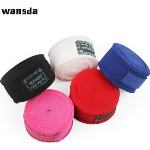 2pcs/roll 3M Cotton Boxing Sports Strap Kick Boxing Bandage Sanda Muay Thai Karate MMA Taekwondo Hand Gloves Wraps Boxeo Fitness