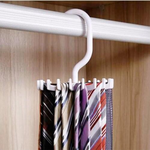 360 Degree Creative Multi-function Tie Rack Rotatable Tie Hanger Holds 20 Men Ties Scarf Belt Jewelry Cap Storage Organizer