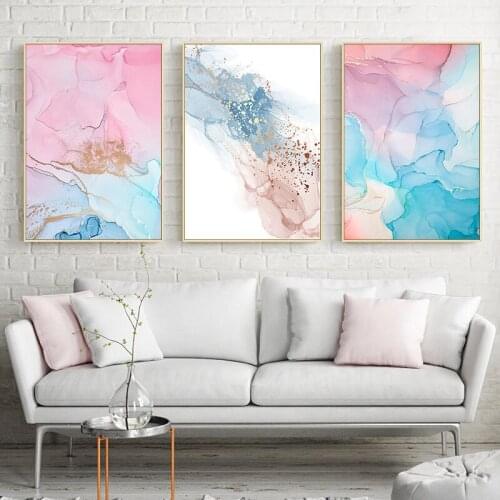 Diamond Painting Abstract Gold Luxury Poster Blue Pink Picture Home Decor Wall Art Nordic Print for Living Room Decoration