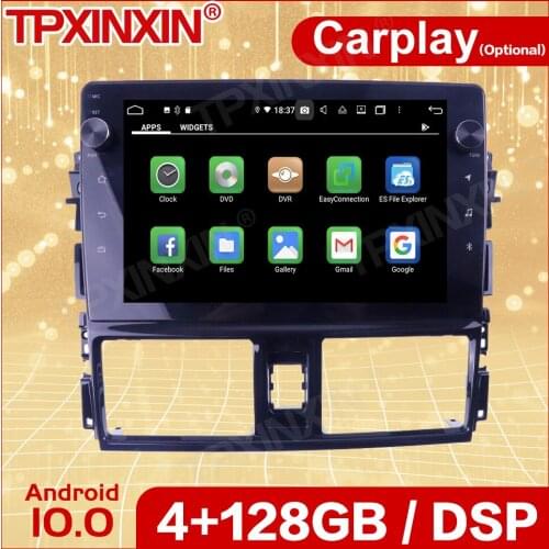 Wireless Carplay 2Din Car Android Stereo Receiver For Toyota Yaris Vios 2013 2014 2015 2016 Radio Audio Recorder Head Unit Playe