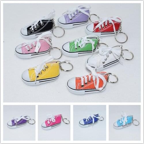 New Cute Mini Simulation Canvas Shoes Keyring Keychain For Women Girl Souvenir Gift Women Bag Key Holder Accessories