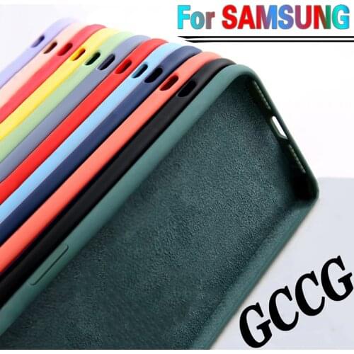 Case For Samsung Galaxy A50 A51 A70 A71 S20 S21 S10E S10 Plus Note 8 9 S9 S8 Coque Luxury Original Liquid Silicone Soft Cover