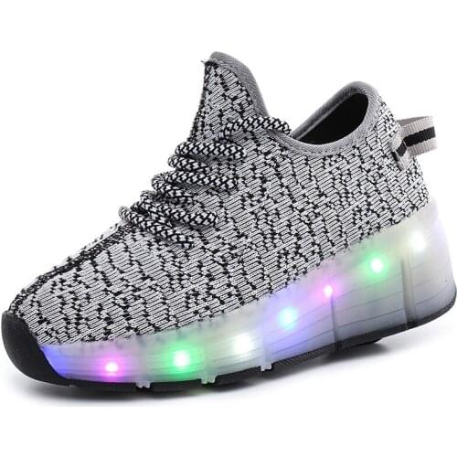 LED Children Wheel Shoes Fashion Roller Skates Boys & Girls Sport Casual Roller Shoe Breathable Kids Flash Sneakers