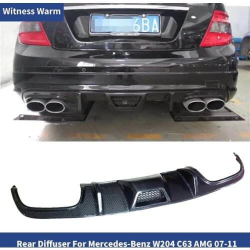 W204 C63 Carbon Fiber Car Rear Bumper Diffuser Lip Spoiler for Mercedes Benz W204 C63 AMG 2007 - 2011 Rear Diffuser Lip Splitter