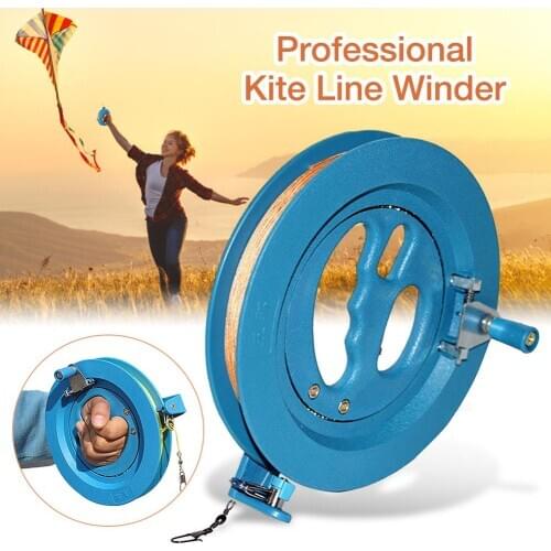 Professional Kite Line Winder Winding Reel Grip Wheel with 650 Feet (60LBS) Flying Line String Flying Tools for Kids Adults