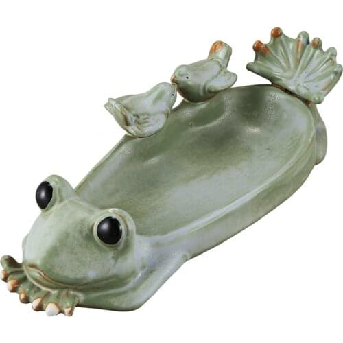 Ceramic Frog Bird Feeder Succulent Planters Flower Pots Containers Ashtray Jewelry Organizer Key Storage Box/Soap Dish Soap Box