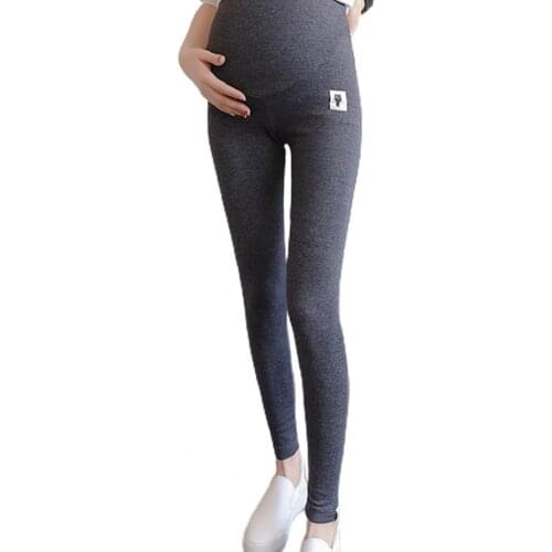 Maternity Leggings High Waist Belly Support Ankle Length Cats Print Trousers Adjustable Over Bump Pants for Pregnant Women