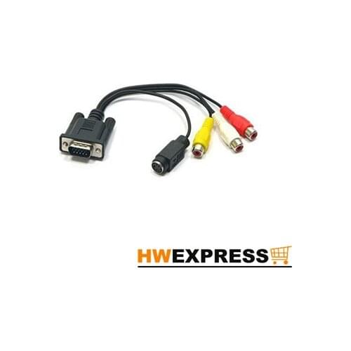 HWEXPRESS Hot VGA Adapter to TV S-Video and RCA Out Converters Cable for PC Video
