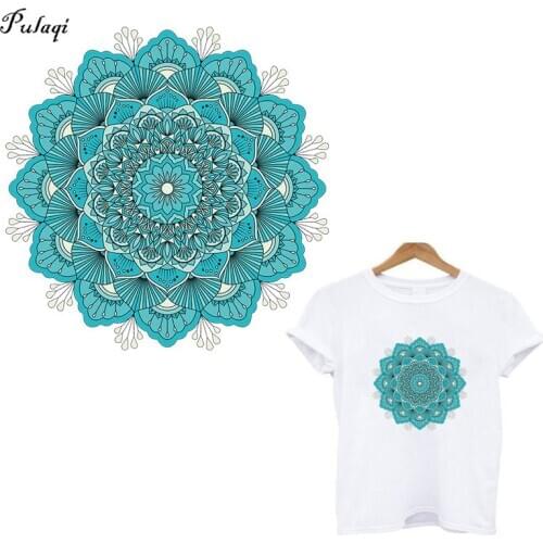 Mandalas Stripes On Clothes Stickers Iron On Patches Application Of One Ironing Printing For Clothing Applique Heat Transfer Top