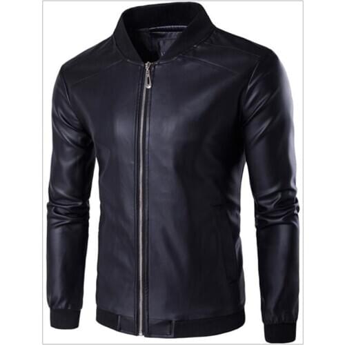 Motorcycle Jacket Coat Men PU Leather Jacket Motorcycle Mens Jackets Black Outwear Male PU Leather Coats Mens