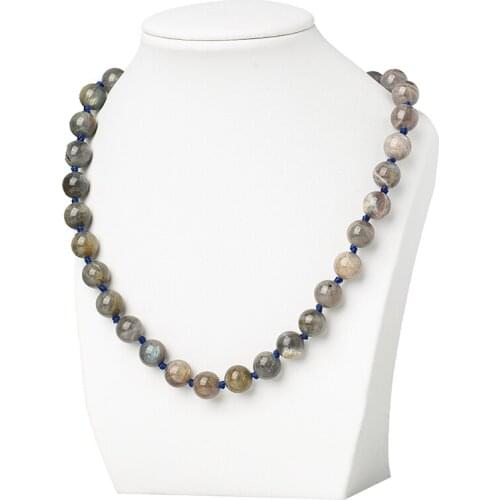 Natural Labrador Jaspers quartz stone Moonstone 8/10mm beads Necklace Jewelry Gray Moonlight Elongated Blue Light Golden Healing