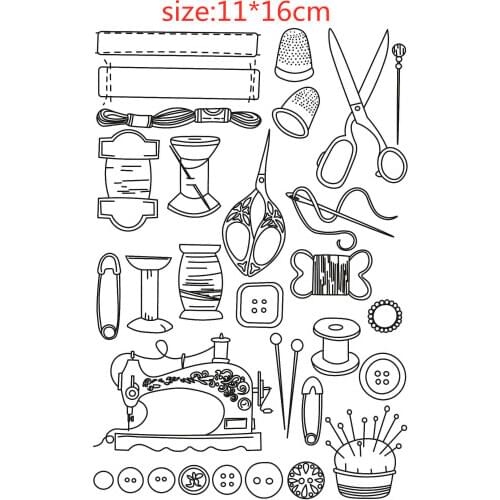 Scissors Transparent Silicone Clear Rubber Stamp Sheet Cling Scrapbooking DIY Cute Pattern Photo Album Paper Card Decor Stamp