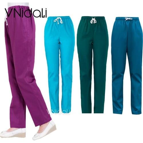 12 Pure color Unisex nurse pants doctor pants laboratory work pants operating room pants scrubs uniform bottoms