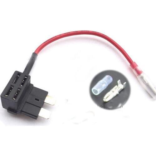 100pcs Add Fuse Tap Piggy Standard ATC/ATO Blade Fuse TAP Dual Circuit Adapter 16 AWG Wire