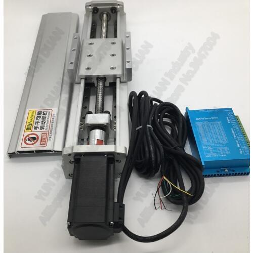 700mm Fully Enclosed Guide Linear Module 1605 1610 Ballscrew Sliding Table 57mm Closed Loop Motor Driver for Spot Welding Robot