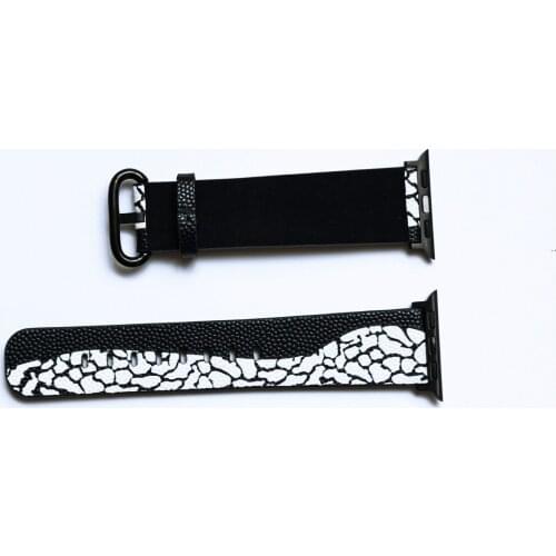 Genuine Leather for Apple Watch Printed sports pattern Bands 38 40mm 42 44mm for iWatch SE Wristband Series 6 5 4 3 2 1