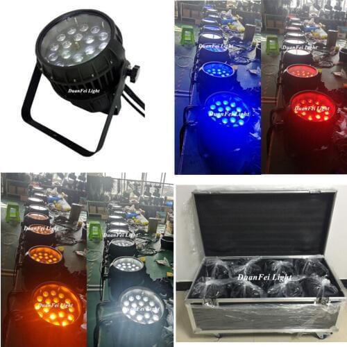 Roadcase) 8unites wedding stage floor decoration wash led par wireless zoom par lights ip65 18x15w led par rgbwa