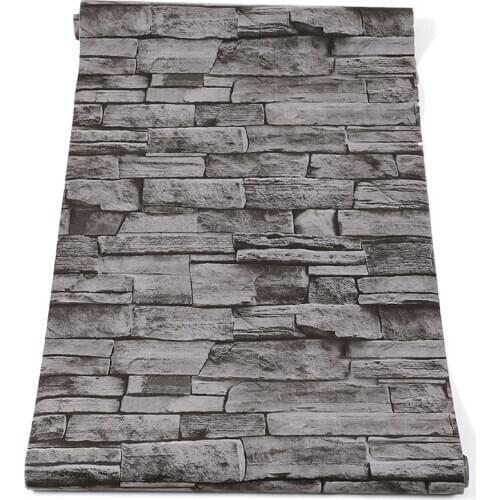 Roll Living Room Self Adhesive Grey Vintage Brick Peel And Stick Wallpaper Rustic Stone Bedroom Restaurant Loft 3d Contact Paper