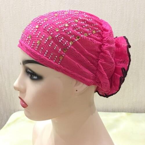 H021 beautiful small girl lace hijab with rhinestones cute hijabihats womens caps can fit 2-7 years old girls