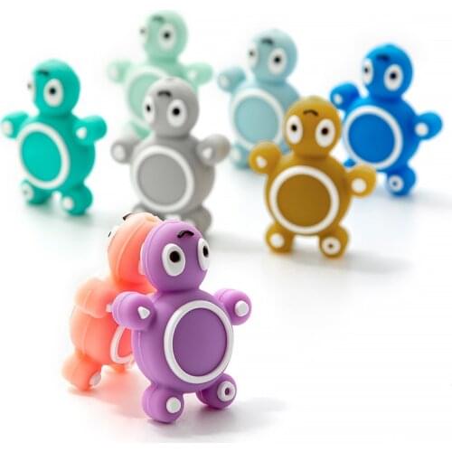 Silicone Baby Teethers Turtle 1pcs/lot Food Grade Tortoise Silicone Tiny Rod Childrens Goods Nurse Gift Baby Teether Toys Bite