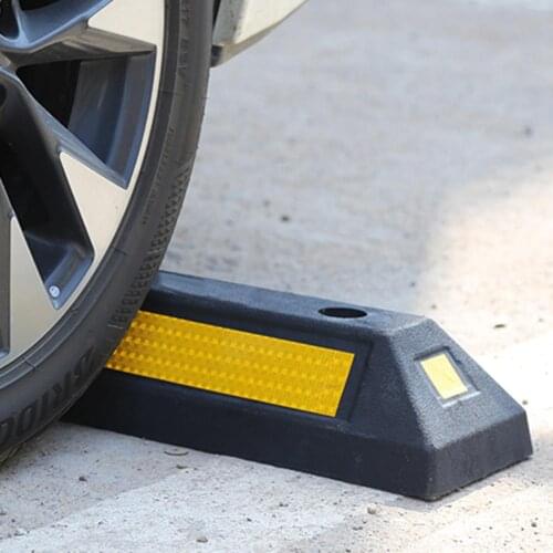Curb Garage Vehicle Floor Stopper For Parking Safety 1PC Heavy Duty Rubber Parking Lot Driveway Stopper For Car Trucks