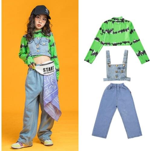 Hip Hop Dancewear Rave Outfit Cheerleader Uniform Long Sleeve Girl Set Stage Costume Designer Clothes Teen Girls Clothing DL7591